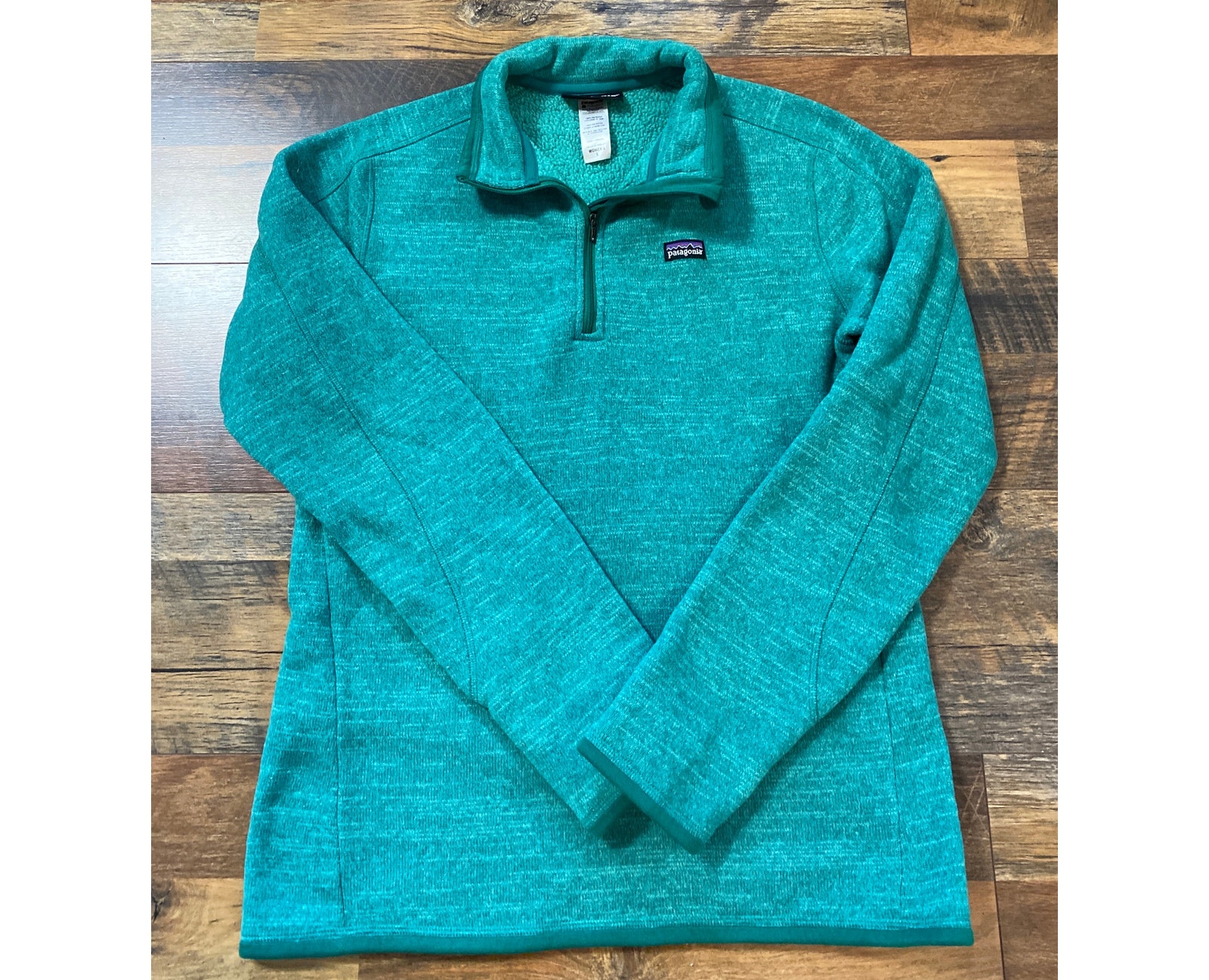 Patagonia Better Sweater 1/4 Quarter Zip Fleece Jacket Sz L Light Aquarium Teal